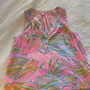 Lilly Pulitzer Pink and Green Patterned Top